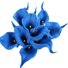 Kunstig Calla Lily Real Touch Latex Blomst Blå 20 stk.