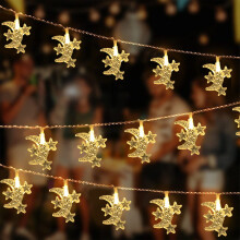 Cordão de luzes de Natal LED multicoloridas em formato de estrela, com 6 metros de comprimento.