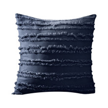 Capa de almofada XIUH em algodão e linho azul-marinho, 45x45cm