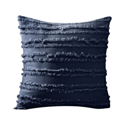 Capa de almofada XIUH em algodão e linho azul-marinho, 45x45cm