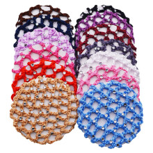 Gorro de moño de malla de punto para mujer, red para el cabello, 11 piezas