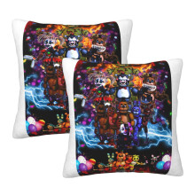 Conjunto de 2 capas de almofada decorativas FNAF em pelúcia macia de dupla face.
