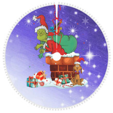 Gonna per albero di Natale Grinch con bordo a pon pon, 76 cm (30 pollici)