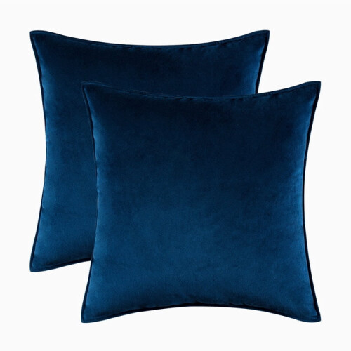 Capa de almofada quadrada de veludo 45x45cm (pacote com 2)