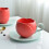 Elegant Tulips Shape Ceramic Coffee Cup And Saucers Set-White 5