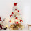 Mini pre-lit flocked white Christmas tree with lights and 5