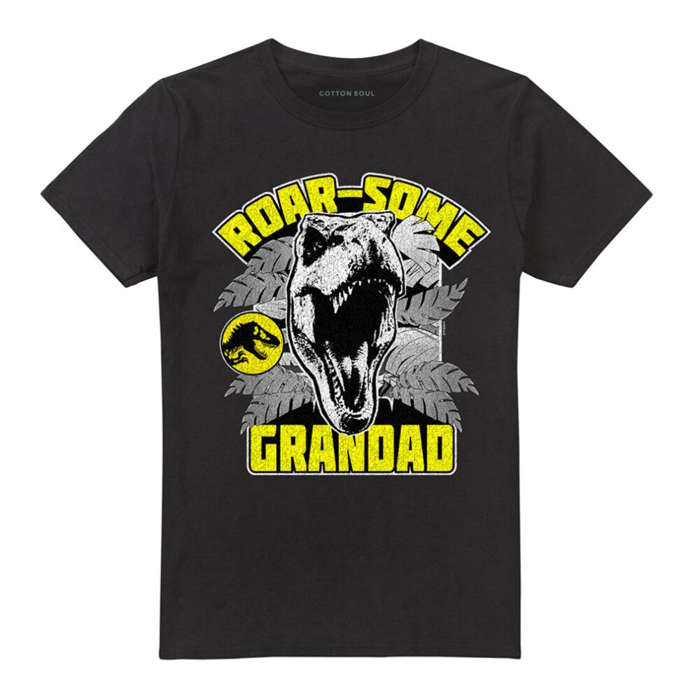 Jurassic Park (Xl, ) Unisex Adult Roarsome Grandad T-Shirt Black