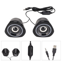USB Desktop Speakers Plug and Play Black