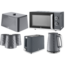 Swan Windsor Grey Kettle Toaster Microwave Breadbin Canisters