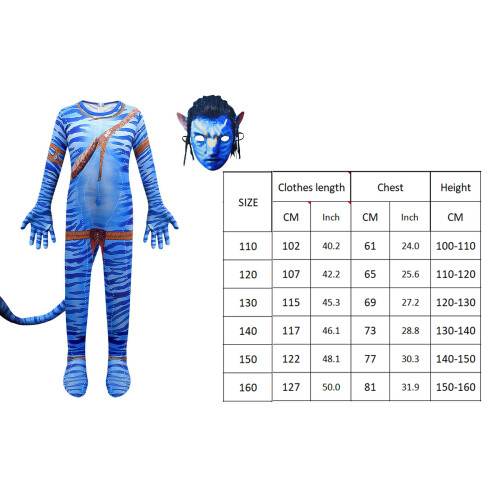 Kids Blue Fancy Dress with Tail 2