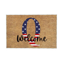 Antislip buitenmat voor de deur met 4 juli-thema, 19x31 inch