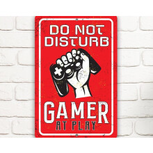 Placa de metal para gamer em alumínio, 40,6 x 30,5 cm (16 x 12 polegadas)