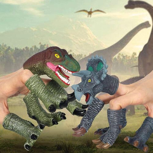 4-Pack Dino Finger Puppets Bath Toys 2