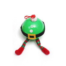 Ornament de Crăciun transparent cu glob de Crăciun și Moș Crăciun și elf, 3 bucăți