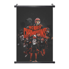 Arte de parede em PVC do time de futebol americano Bengals, design Black Axis.