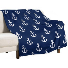 Anchor-heittohuopa laivastonsininen ja valkoinen 60x80 tuumaa