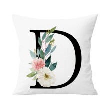 Față de pernă cu design floral, 45x45 cm pătrată
