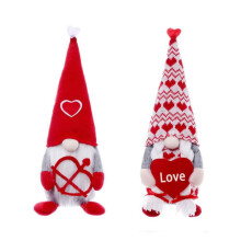 Valentinsdags-nisse-plysdekoration, 2-pak