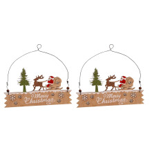 Conjunto de 2 colgantes de caballo navideños