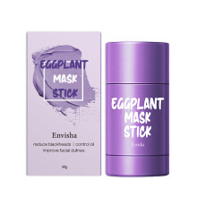 (Eggplant clay) Skin Care Facial Mask Eggplant Green Tea Kaolin Clay Remove Acne Anti-Aging Moisturizing Oil Control Whitening Deep Hydration