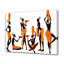 Pôster em tela com arte abstrata africana de uma mulher negra, 20x30cm