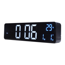 Despertador digital Fnyoxu com visor LED e bateria recarregável.
