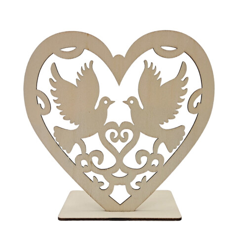 Træhjerteornament Valentinsdagsdekoration