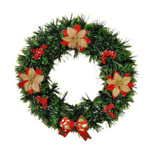 Guirlanda de Natal em rattan floculado de 30 cm (12 polegadas)