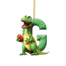 Ornamente de Crăciun cu dinozauri și 26 de litere în limba engleză