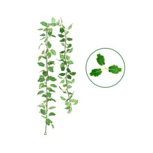 5.9FT Winter Holly Garland with Red Berries, Poinsettia & Pinecones – Artificial Christmas Greenery for Mantle, Party, Wedding, Indoor/Outdoor Decor