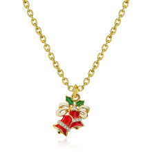 Feestelijke bedelketting met koperen strass-steentjes en een sneeuwvlokje.