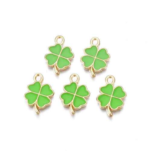 Κρεμαστό Φωτιστικό Clover Χρυσό Λαχανί 19x13x1.5mm 20 τεμάχια