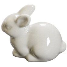 Decor de iepuraș din ceramică albă pentru raft de cărți de masă de acasă