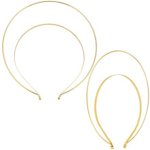 Diadema Halo dorada de doble anillo (3 piezas)