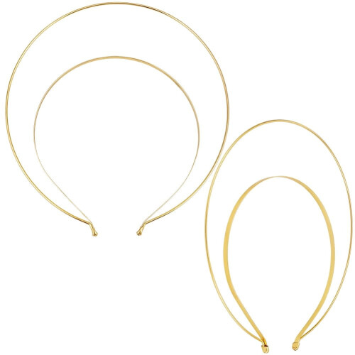 Fascia per capelli Halo con doppio anello dorato, 3 pezzi