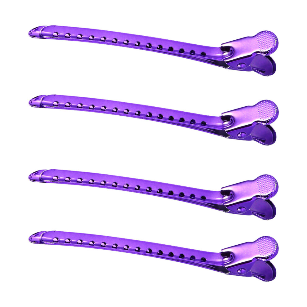 12Pcs Salon Hair Clips Purple