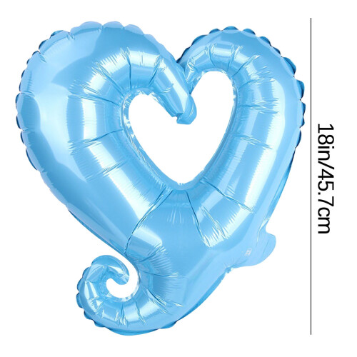 Balão de alumínio azul em formato de coração, 45 cm (18 polegadas)