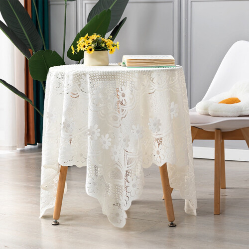 Nappe ronde en dentelle blanche 60 x 60 cm