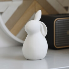 Ornement de lapin en céramique blanche pour décoration de table