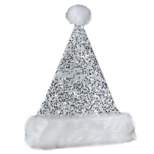 Bonnet de Père Noël entièrement recouvert de paillettes pour une fête de Noël