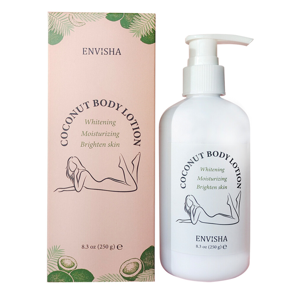 Independent Brand Envisha Skin Care Coconut Oil Body Lotion Whitening Moisturizing Brightening Collagen Hyaluronic Acid Retinol Remove Melanin
