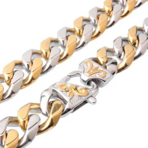 Colar ou pulseira de corrente de aço inoxidável, 12 mm, 91 cm (36 polegadas) 1