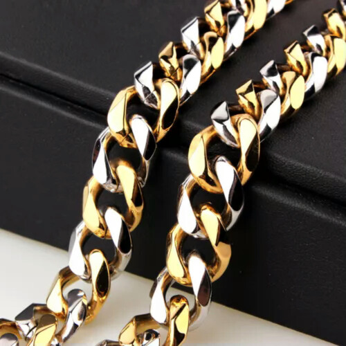 Colar ou pulseira de corrente de aço inoxidável, 12 mm, 91 cm (36 polegadas) 2
