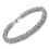 Pulseira bizantina em aço inoxidável prateada, 7,5 polegadas (6 mm). 2
