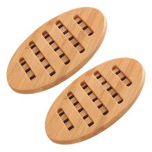 Wooden Cup Coasters Round Heat-Insulated 2 Pcs