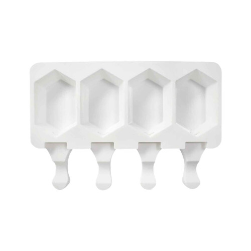 FloHua Silikon-Eiswürfelform mit 4 Fächern und leichtem Entriegeln