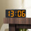 LED Digital Alarm Clock Orange Backlight Black Shell USB 2