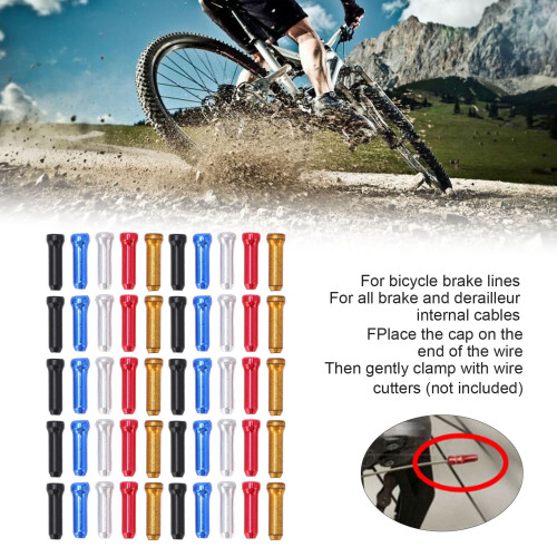 Bicycle Brake Cable Crimp Caps 50 Pcs Multi 2