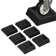 Black Caster Stopper Cups Furniture 6 Pack