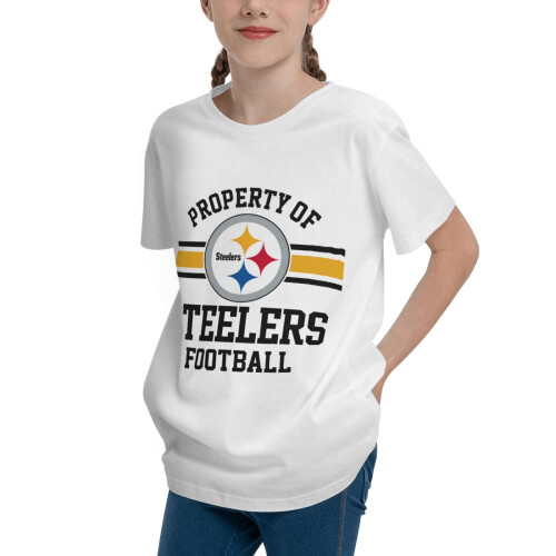 Παιδική κοντομάνικη μπλούζα Steelers με λογότυπο ποδοσφαίρου, 1 τεμάχιο 1